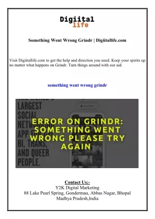 Something Went Wrong Grindr Digiitallife.com