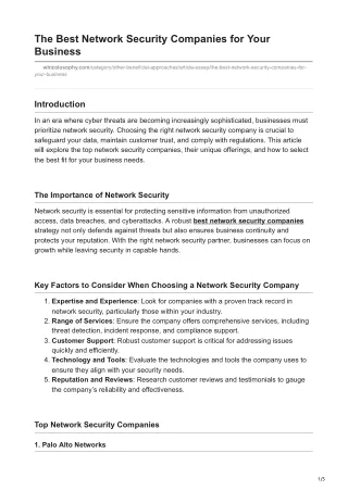The Best Network Security Companies for Your Business