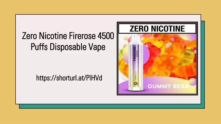 zero nicotine firerose 4500 puffs disposable vape