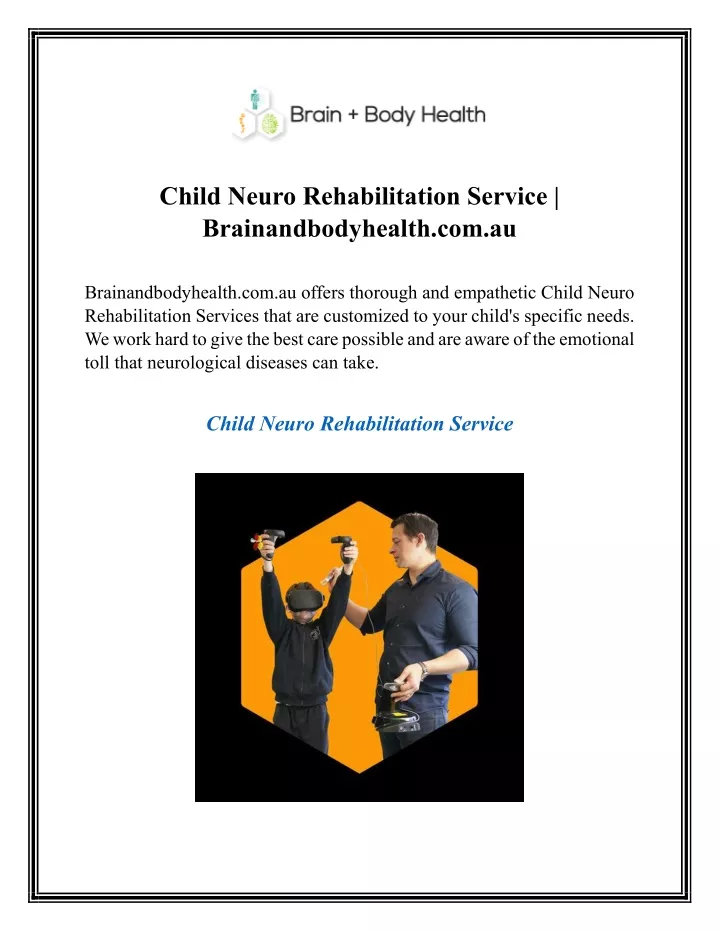 child neuro rehabilitation service