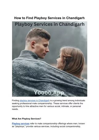 A Guide to Finding Playboy Services in Chandigarh