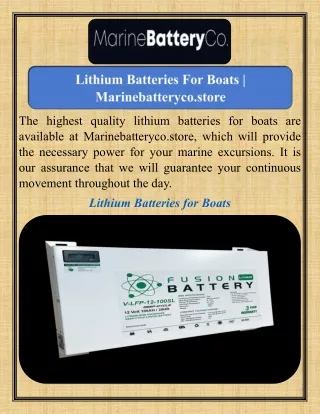 Lithium Batteries For Boats   Marinebatteryco.store