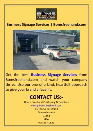 Business Signage Services  Bomsfreehand.com
