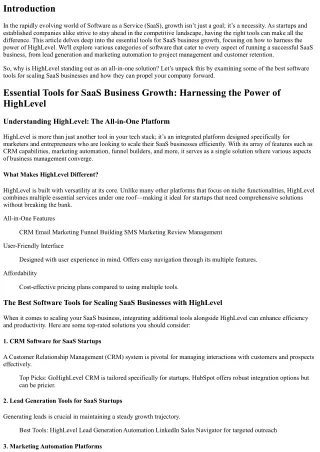 Essential Tools for SaaS Business Growth: Harnessing the Power of HighLevel