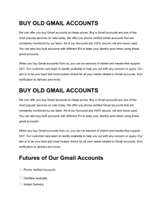 Buy Old Gmail Accounts