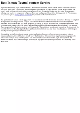 best inmate textual content service