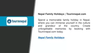 Nepal Family Holidays  Tourinnepal.com