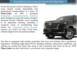 streamlining your corporate travel with time limo