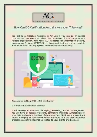 How Can ISO Certification Australia Help Your IT Services