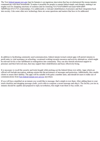the text federal inmate text app app for inmates