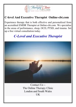 c level and executive therapist online cbt com