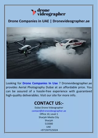 Drone Companies in UAE  Dronevideographer.ae