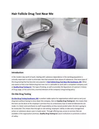 Hair Follicle Drug Test Near Me