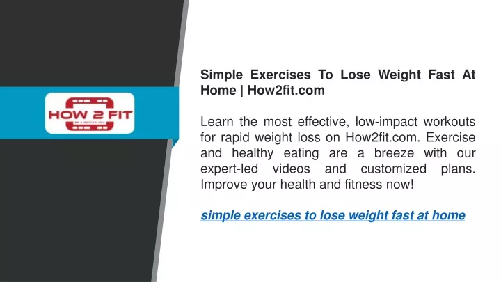 simple exercises to lose weight fast at home