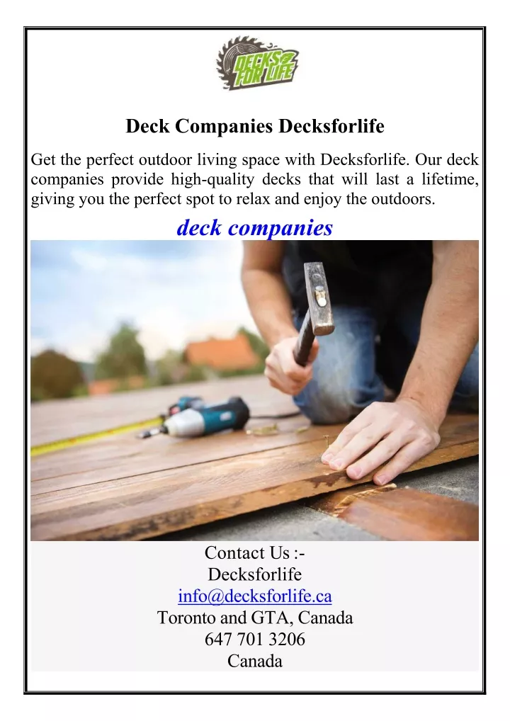 deck companies decksforlife