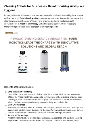 cleaning robots for businesses revolutionizing