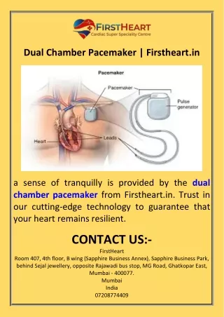 Dual Chamber Pacemaker  Firstheart.in