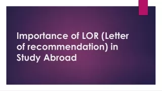 importance of lor letter of recommendation