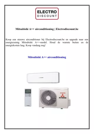 Mitsubishi A   airconditioning Electrodiscount.be