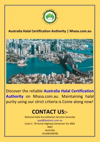 Australia Halal Certification Authority  Nhasa.com.au