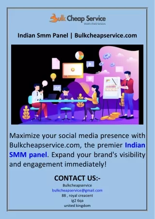 Indian Smm Panel  Bulkcheapservice.com