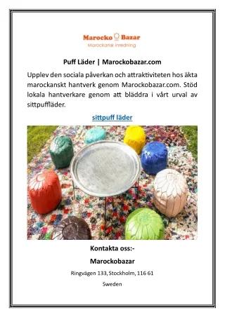 Puff Läder  Marockobazar