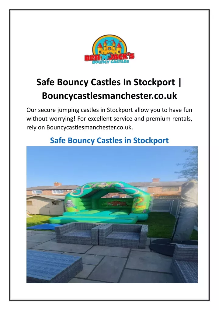 safe bouncy castles in stockport