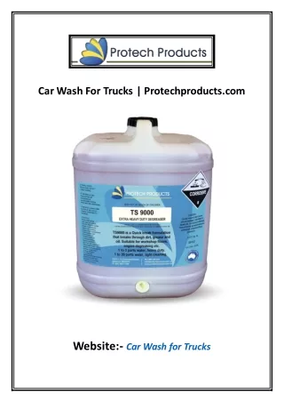 Car Wash For Trucks | Protechproducts.com