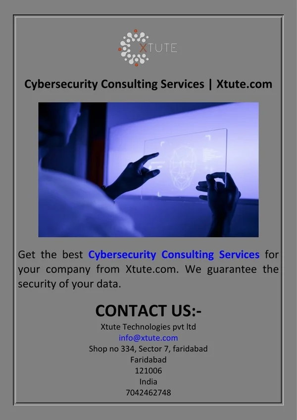 Cybersecurity Consulting Services  Xtute.com
