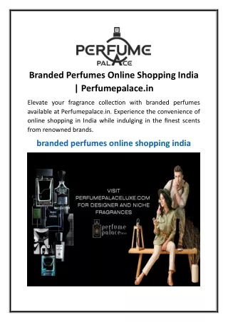 Branded Perfumes Online Shopping India  Perfumepalace.in