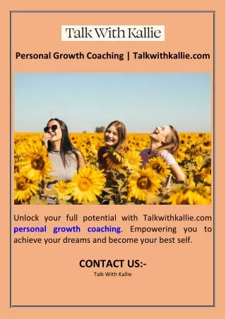 Personal Growth Coaching  Talkwithkallie.com