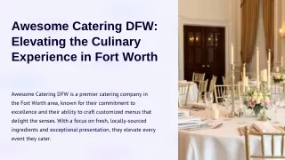 Exceptional Catering in Fort Worth, Texas: Elevate Your Events