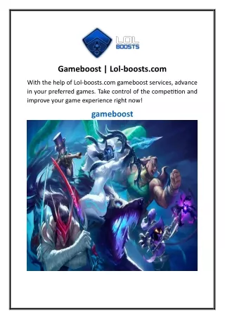 gameboost lol boosts com