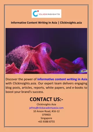 Informative Content Writing In Asia  Clickinsights.asia