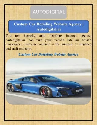 Custom Car Detailing Website Agency   Autodigital.ai