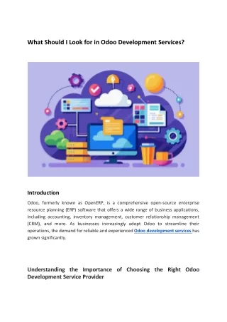 What Should I Look for in Odoo Development Services?