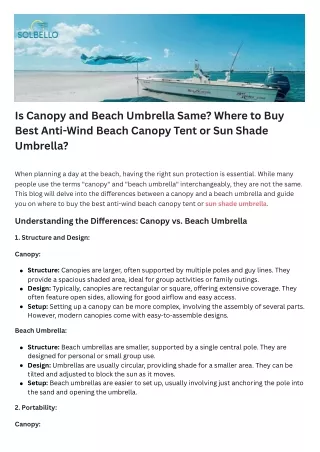 Is Canopy and Beach Umbrella Same? Where to Buy Best Anti-Wind Beach Canopy Tent