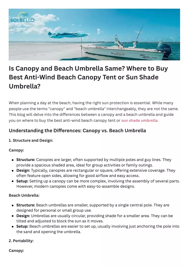 is canopy and beach umbrella same where