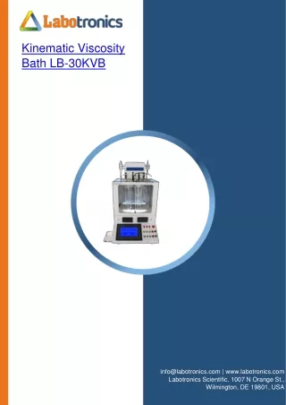 kinematic viscosity bath lb 30kvb