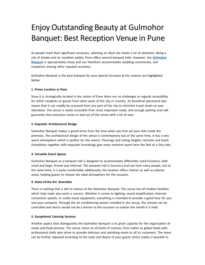 enjoy outstanding beauty at gulmohor banquet best reception venue in pune