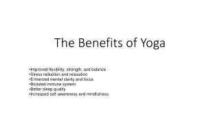 the benefits of yoga