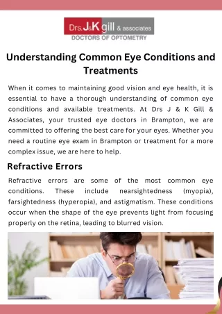 Understanding Common Eye Conditions and Treatments