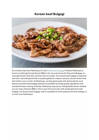 korean beef bulgogi