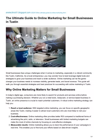 The Ultimate Guide to Online Marketing for Small Businesses in Tustin