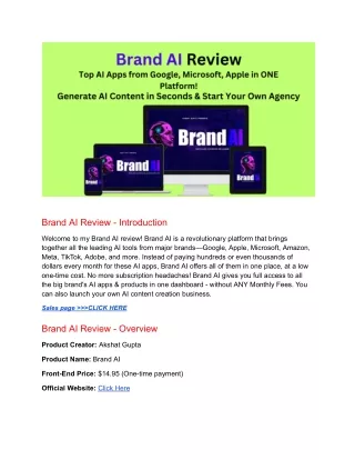 Brand AI Review - Launch Your Own AI Content Creation Business with Brand AI Tools