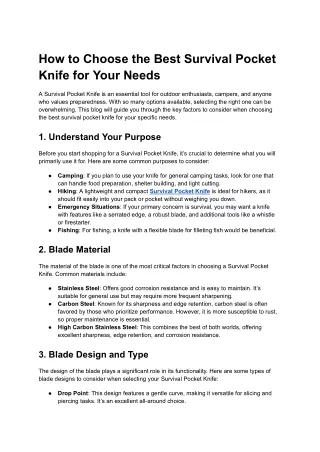 The Essential Survival Pocket Knife Handbook by Compliance Edge Knives