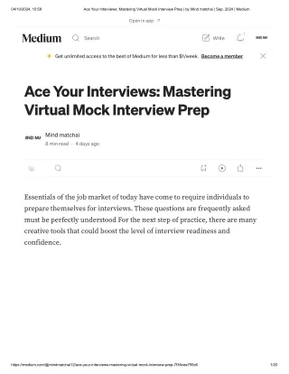 Ace Your Interviews_ Mastering Virtual Mock Interview Prep _ by Mind matchai _ Sep, 2024 _ Medium
