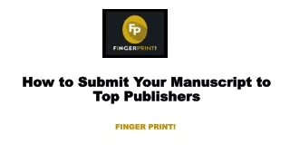 how to submit your manuscript to top publishers
