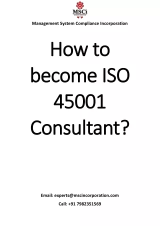 How to become ISO 45001 Consultant