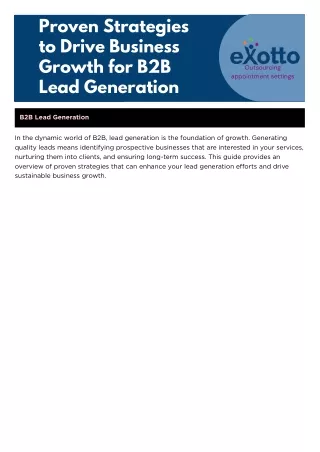 Proven Strategies to Drive Business Growth for B2B Lead Generation